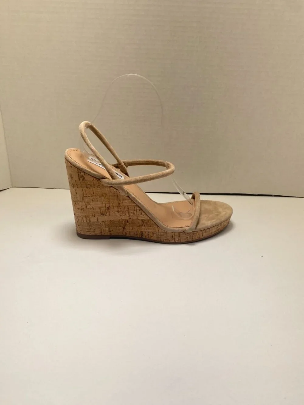 STEVE MADDEN Women's Udell Strappy Tan Suede Platform Wedge Sandals sz 11